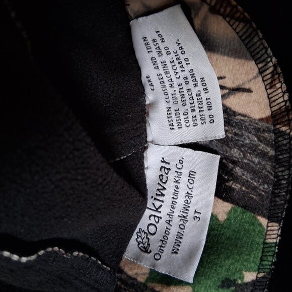 Oaki Oakiwear Tree Camo Jacket Youth 3T Camouflage Hunt Hunting Outdoors Hooded - Picture 4 of 12